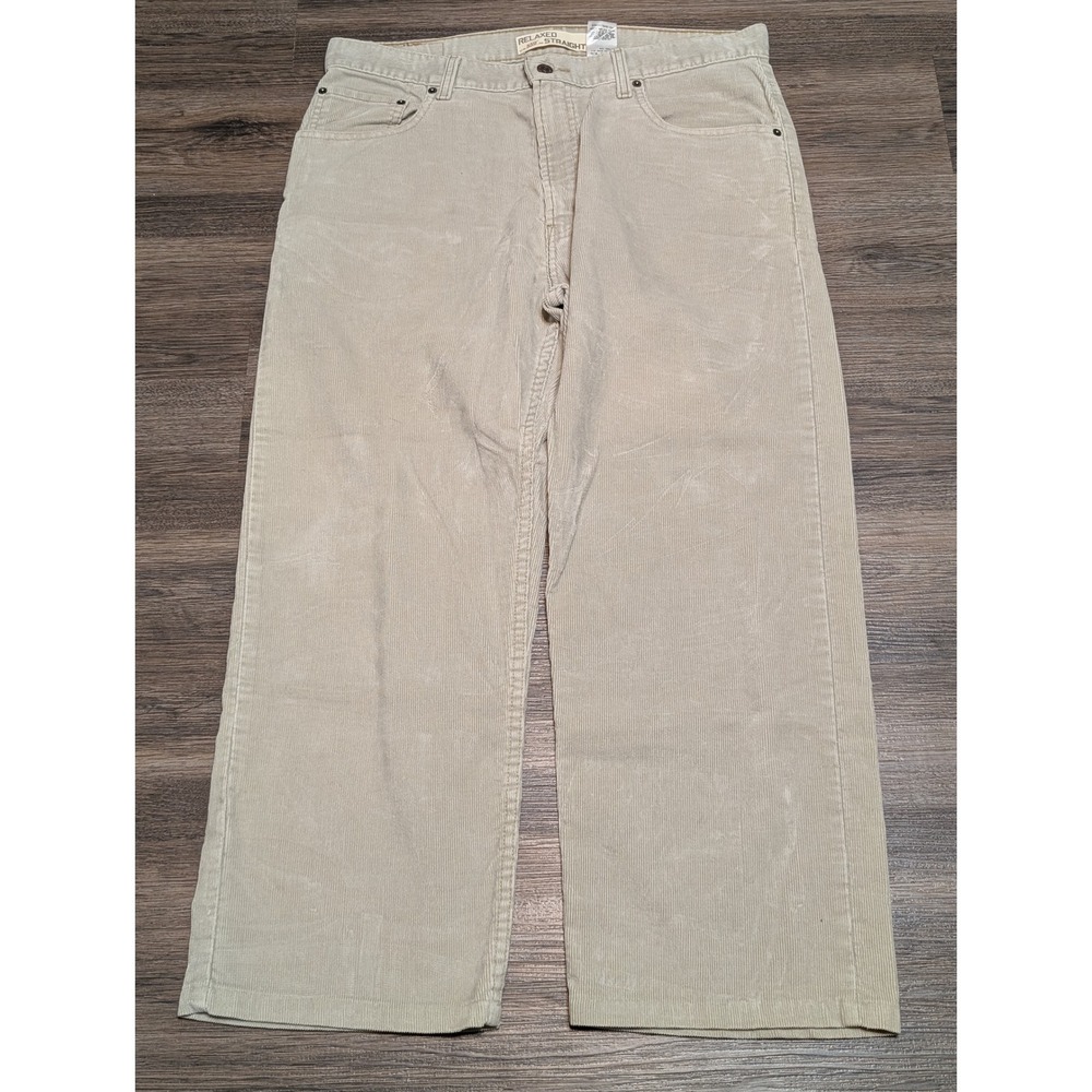 Levi Strauss Co 550 Relaxed‎ Straight Corduroy Pants Tan Mens W36 L34